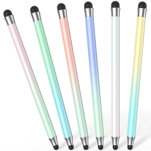 Stylus Pen for Touch Screens, Compatible with All Capacitive Touch Screens, Precision Rubber Tips& High Sensitivity (SIX-Colorful) - color: SIX-COLORFUL