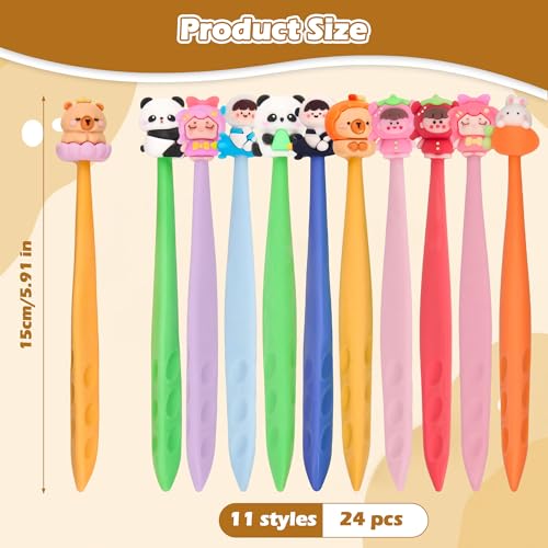 24 Pcs Cute Animals Bobblehead Eraser for Pencils Kawaii Erasers Cute School Supplies Fun Cartoon Erasers Back to School Supplies Birthday Classroom Gifts - color: Style 3
