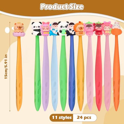 24 Pcs Cute Animals Bobblehead Eraser for Pencils Kawaii Erasers Cute School Supplies Fun Cartoon Erasers Back to School Supplies Birthday Classroom Gifts - color: Style 3