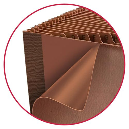 Smead TUFF Expanding File 21 Pockets, Alphabetic (A-Z), Flap and Cord Closure, Letter Size, Redrope (70318) - size: Letter Size, style: Alphabetic (A-Z)