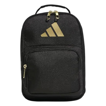 adidas Kids Santiago Lunch Bag for Girls & Boys – Insulated Cooler Lunchbox, 8L - color: 4.0/Black/ Gold Metallic