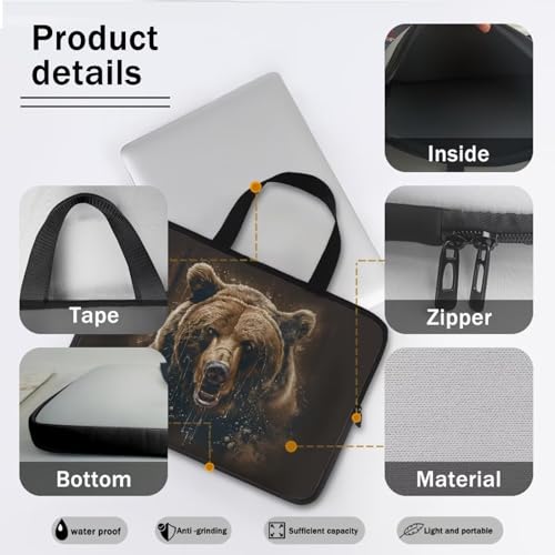 Computer Shoulder Bags for Laptops Laptop Briefcases Casual Business Briefcase - color: Bear, size: 12inch