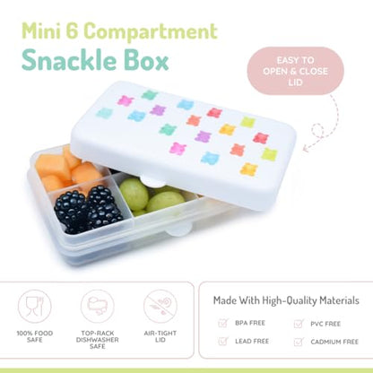 melii Snackle Box | 6-Compartment Divided Snack Container, BPA-Free Food Storage with Removable Dividers for School, Travel & On-the-Go Snacking (Gummy Bears) - color: Gummy Bears