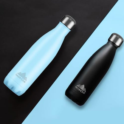 Mont-Clair Stainless Steel Water Bottle, Vacuum insulated - BPA Free, 12h Hot & 24h Cold Drinks, Metal Water Bottle 17 oz Leakproof, Ideal for Adult, Kids, Running - Pastel Blue - color: Pastel Blue, style: 17 Ounces