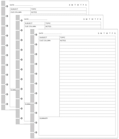 (3-Pack) Letter Size Cornell Notes Paper - 11 TUL Disc Cornell Notes Loose Leaf Paper, 150Sheets / 300Pages, 8.5'' x 11'' - size: 3-Pack, style: 11-Disc/Letter Size