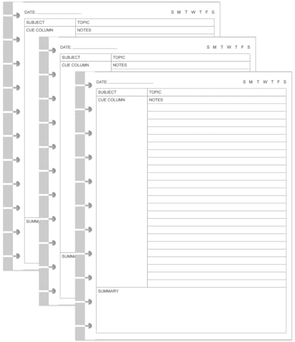 (3-Pack) Letter Size Cornell Notes Paper - 11 TUL Disc Cornell Notes Loose Leaf Paper, 150Sheets / 300Pages, 8.5'' x 11'' - size: 3-Pack, style: 11-Disc/Letter Size