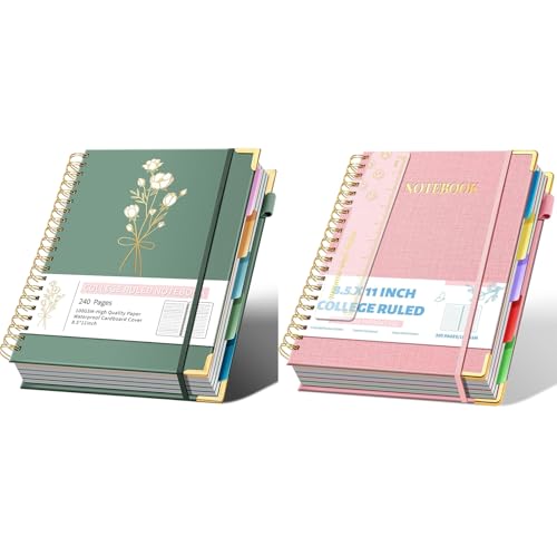 Ovesmusl Hardcover Spiral Notebooks 8.5" X 11" + Aeshetic Hardcover Spiral Notebooks 8.5" X 11"