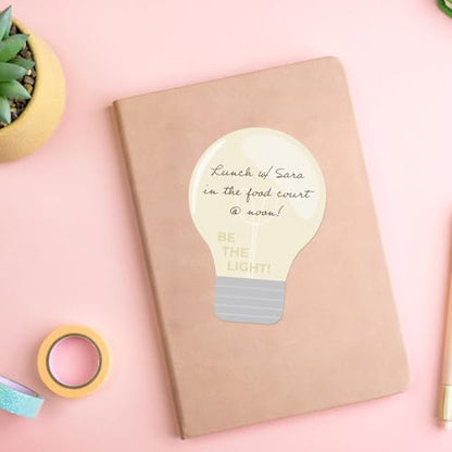 Lightbulb Shaped Sticky Note Pad Assortment/Set of 3 / Watercolor Style / 2.6875" x 3.8125" Modern Sticky Notes / 50 Sheets Per Pad/Made in The USA
