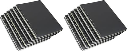 Yansanido Spiral Notebook, 6 Pcs A5 Thick Plastic Black Hardcover 8mm Ruled 80 Sheets -160 Pages Journals for Study and Notes (6 Pcs A5 Black) (Pack of 2) - size: 6 Pcs A5 Black (Pack of 2)