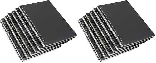 Yansanido Spiral Notebook, 6 Pcs A5 Thick Plastic Black Hardcover 8mm Ruled 80 Sheets -160 Pages Journals for Study and Notes (6 Pcs A5 Black) (Pack of 2) - size: 6 Pcs A5 Black (Pack of 2)