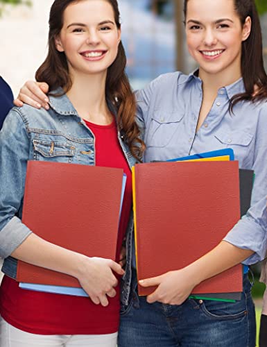 SUNEE 2 Pocket Folders with Prongs (100 Pack, Red), Paper Folders with 2 Pockets and 3 Prongs Fit Letter Size Paper, Folders with Prongs for School Office Home Business - color: Red