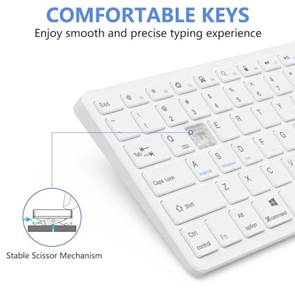 MMK Bluetooth Keyboard, Tablet Keyboard Compatible iPad 11th Generation,iPad 10th/9th/8th & Air 5th/4th, iPda Pro 13/12.9/11-Inch and Air 13/11-Inch Models and More Bluetooth-Enabled Devices-White - color: White