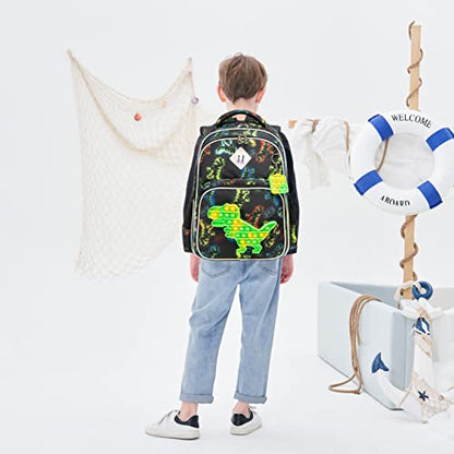 Backpack for Girls Elementary Preschool Kids Lunch Box for School - color: Boys Dinosaur Bag