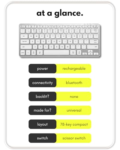 Macally Wireless Bluetooth Keyboard for Mac - Premium Multi Device Connectivity - Compatible Apple Keyboard for MacBook Pro/Air, iMac, Mac mini, iPad, Laptop, and PC - color: Silver