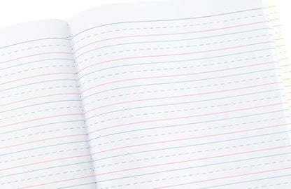 K-2 Primary Composition Full-Page ½” Ruled, 7.5”x9.75” 100 Eco Sheets | Practice Tracing Letters Add-On, Responsibly Sourced Paper, Sturdy Cardstock Covers – No Plastic Used, 4-Pack