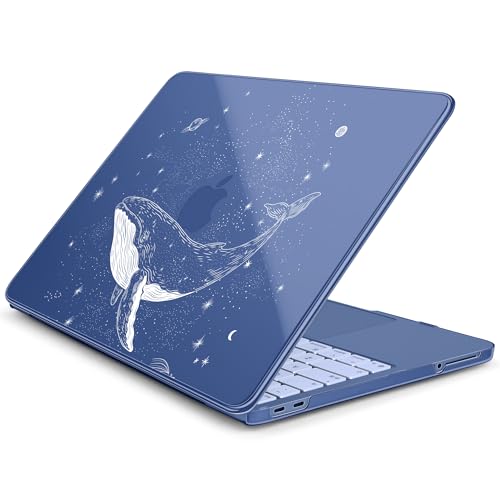 for MacBook Neo 13 Inch Case 2026 Release Model A3404, Indigo Blue Aesthetic Galaxy 1.2 mm Ultra Slim Hard Shell Cover, 6-in-1 Laptop Accessories Bundle for Men Boys, Celestial Whale - color: Celestial Whale