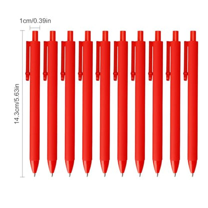 10 Pack Fidget Pens for Adults, Anxiety Relief Ballpoint Pens, 1mm Smooth Writing for Journaling and Bible Study, Soft Rubber Barrel, Sensory Office and School Supplies（Red） - color: Red