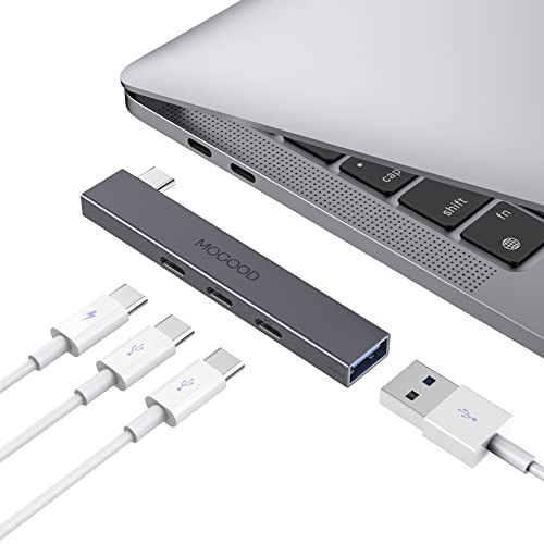MOGOOD USB C Hub with Power USB C Splitter for Laptop Monitor NOT Supported | Type C Multiport Adapter with 60W Power Delivery for MacBook Quest3(Would't Charging Over 60W) - color: Black