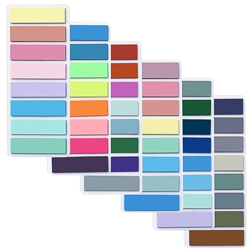 Sticky Tabs, 1200 Pcs, 0.5 x 1.77 in, Multiple Colors, Use as Book Tabs, Sticky Note Tabs, Tabs for Notebooks, Annotation Tabs, Page Markers, Page Tabs and Transparent Sticky Notes - color: Morandi -1200