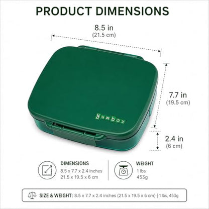 Yumbox Go Leakproof Bento Lunch Box, 5 Compartments, Miami Blue | Deep Portioned Tray | Removable Silicone Gasket | Lightweight Construction | Fits Most Lunch Bags | Easy-Clean Design - color: Miami Blue
