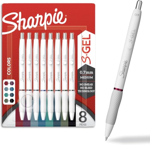 Sharpie S-Gel Pens, Fashion Barrel White Pearl, Medium Point (0.7mm), Bold Ink Colors, 8 Count (Pack of 6) - size: 8 Count (Pack of 6)