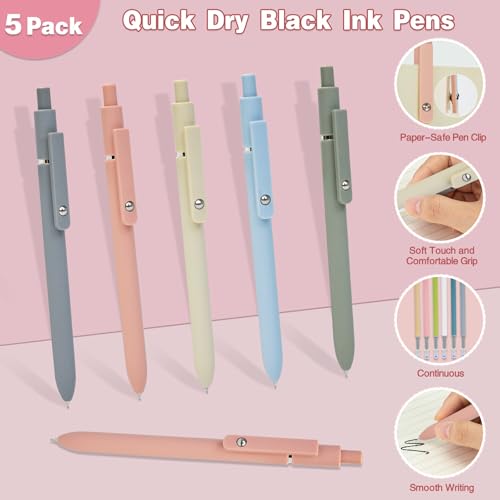 HRFGWDD 52 PCS Aesthetic School Supplies with Highlighters, Mechanical Pencils, Color Ink Gel pens, Pencil Case, Bible Study Supplies, Pens Pencils and Highlighters Set, Stationary Set for Student - color: 52pcs