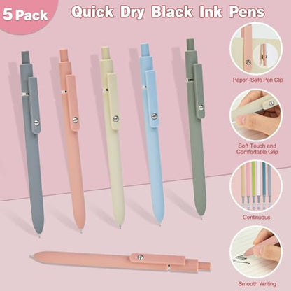 HRFGWDD 52 PCS Aesthetic School Supplies with Highlighters, Mechanical Pencils, Color Ink Gel pens, Pencil Case, Bible Study Supplies, Pens Pencils and Highlighters Set, Stationary Set for Student - color: 52pcs