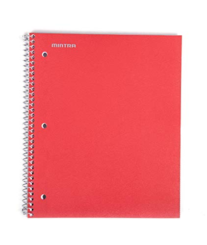 Mintra Office Durable Spiral Notebooks, 1 Subject, (Black, Blue, Red, College Ruled 3 Pack), 100 Sheets, Poly Pocket, Moisture Resistant Cover, Strong Chipboard back, For School, Office, Business - color: aBlack, Blue, Red, size: College Ruled 3pk