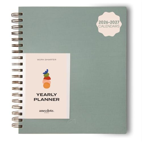 Anecdote Spiral Planner w/2026-2027 Calendar (8.5" x 10") | Start Anytime - 52 Weeks, Undated Planner Pages | To-Do List Organizer, Plan Your Success, Achieve Productivity Goals (Dutch Blue) - color: Dutch Blue, size: Spiral (8.5" x 10")