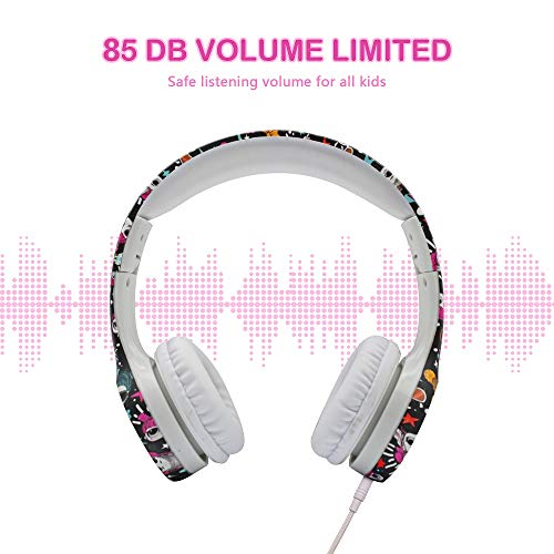 Girls Headphones for Kids,Toddler Kid Headphones with mic & Audio Sharing Port+ Volume Limited,Boys Girls Baby Children Toddlers School use（(Girls Headphones) - color: multi colour
