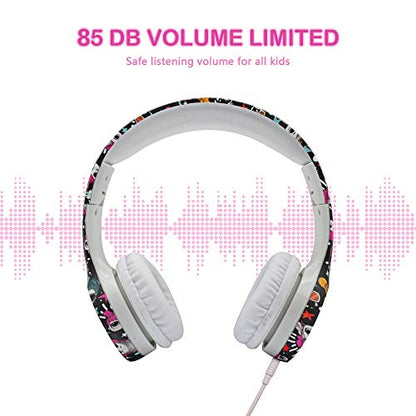 Girls Headphones for Kids,Toddler Kid Headphones with mic & Audio Sharing Port+ Volume Limited,Boys Girls Baby Children Toddlers School use（(Girls Headphones) - color: multi colour