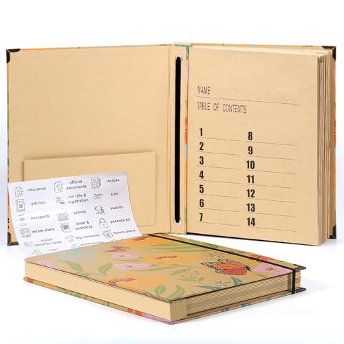 Important Document Organizer, Expanding File Folder for Important Papers, Emergency Binder, Birth Certificates, Social Security Cards, and Passports, Anti-Lost Binders, Graduation Gifts - color: Beige