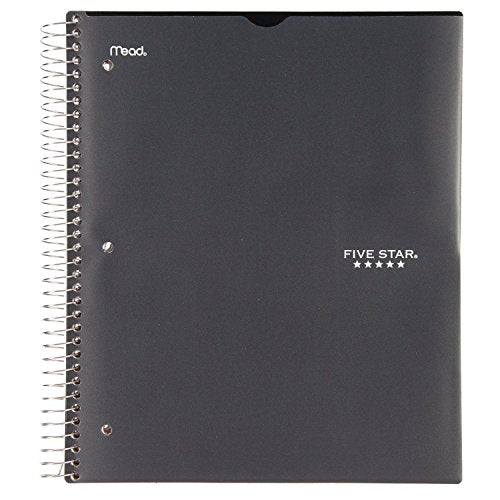 Five Star Advance Spiral Notebook, 1 Subject, College Ruled Paper, 100 Sheets, 7" x 4-3/8", White (73155) - color: 04 Black