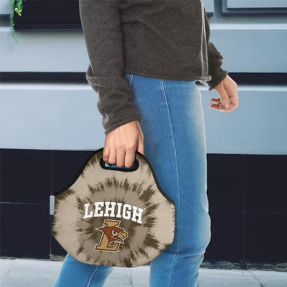 Campus Lab Lehigh University Tie-Dye Soft Neoprene Lunch Bag, Lightweight - color: Lehigh University Mountain Hawks