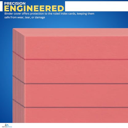 1InTheOffice Ruled Red Index Cards 3x5, Cherry Red, 200/Cards