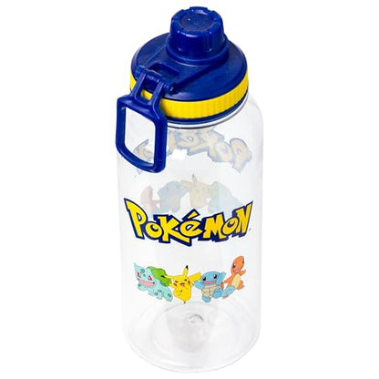 Silver Buffalo Pokémon Pikachu Jigglypuff, Plastic Water Bottle, 32oz | Bulbasaur, Charmander, Squirtle, Eevee, Meowth, Wartortle Twist Spout, Sticker Set, You Stick Yourself, Snorlax, Charizard - color: Pokemon Indigo League