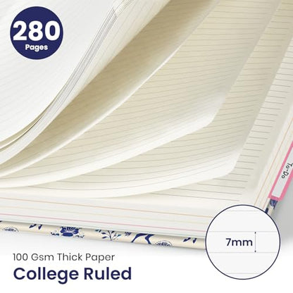 Large Spiral Lined Notebook for Work with Dividers & Tabs, 8.5"x11" Hardcover 5 Subject Notebook, College Ruled, 280 Pages, Cobalt Equestria - color: Q - Cobalt Equestria