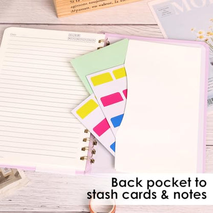 LABUK Spiral Notebook, 160 Pages A5 Lined Hardcover Notebook, 5.5 x 8in Spiral Journal for Women and Man, Work, Writing - color: 5-purple, style: A5