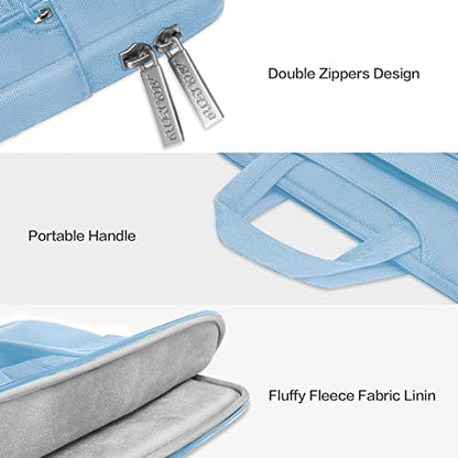 MOSISO Laptop Shoulder Bag Polyester Flapover Briefcase Sleeve Case | Compatible with MacBook Air/Pro,13-13.3 inch Notebook,Compatible with MacBook Pro 14 inch M5 M4 M3 M2 M1 2026, Airy Blue - color: Airy Blue, size: 13.3 inch