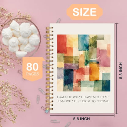 Mental Health Motivational Spiral Notebook for Women Men 5.5x8.3 Inch | Mental Health Gifts for Women Men,I Am Not What Happened to Me Inspirational Carl Jung Quote Notebook Journal - color: Carl Jung Quotes white