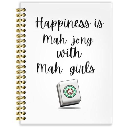 Mahjong Gifts for Women Notebook Journal 5.5x8.3, Funny Mahjong Notebook Gifts for Mah Jong Lovers Players, Mah Jong Accessories Journals, Hardcover Spiral Notebooks for Note Taking - color: 7