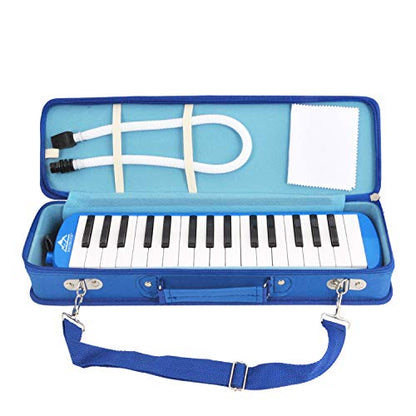 EastRock 32 Key Melodica Instrument Keyboard Soprano Piano Style with Mouthpiece Tube Sets and Carrying Bag for Beginners Adults Gift Blue - color: Blue, size: 32key