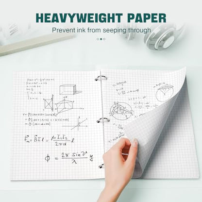 390 Sheets Quad Ruled Graph Paper 8 x 10.5 White Loose Leaf Graph Paper | Filler Paper 4 x 4 Graph Ruled Loose Leaf Paper Notebook Paper for 3 Ring Binder, Engineering Paper for School Home Business - size: 8 x 10.5 In -390 Sheets