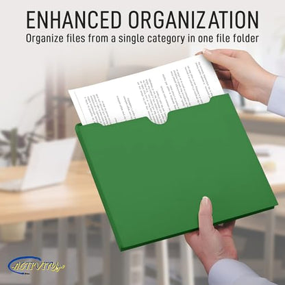Green File Jackets, 1 Inch Expansion, Letter Size, Reinforced Straight-Cut Tab, 6 Pack - color: Green, style: 1 Inch Expansion