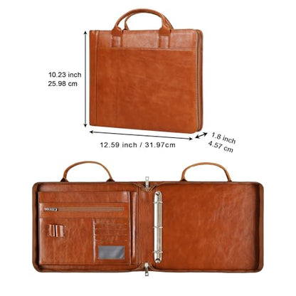 Personalized Oil Brown 3 Ring Check Book Binder - Business Checkbook Holder, Engraved, Zippered, Fits 3 & 9 Holes, 3 on a Page - color: Oil Brown, size: Custom