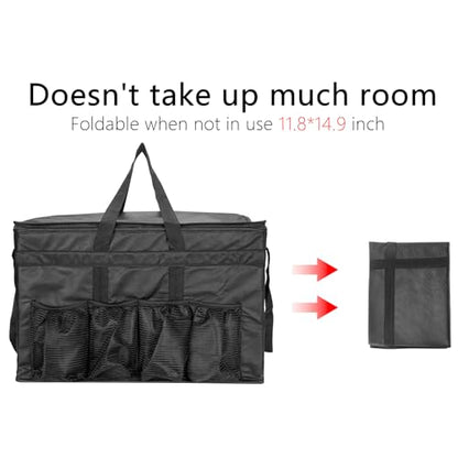 3XL Insulated Food Transport Bag - Reusable Cooler Bag for Cold and Hot Food Delivery with Lid and Double Zipper - size: 3XL Pro