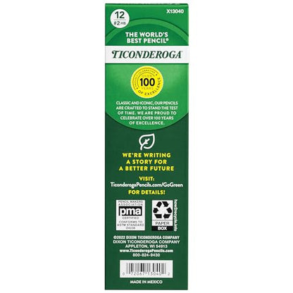 TICONDEROGA Laddie Pencils, Wood-Cased #2 HB Soft without Eraser, Yellow, 12-Pack (13040)