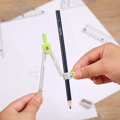 Mr. Pen- Geometry Set, 7 pcs, Compass for Geometry Compass Math | Geometry Kit with Storage Box, Math Compass, Geometry Set for School, Protractor and Compass Set, Drawing Tools, Ruler Set