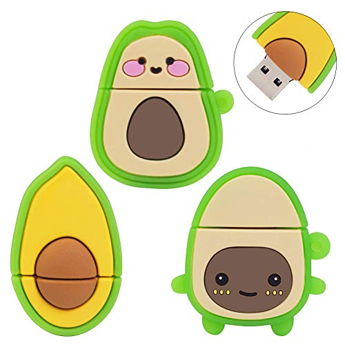 Cute USB Flash Drive 32GB, 3 Pack Fruit Design Avocado Silicone USB 2.0 Thumb Drive Computer Memory Stick Pen Drive Flash Disk Jump Drive Gift Set - color: 3-Pieces Avocado, size: 32GB
