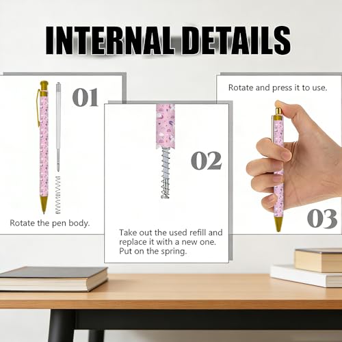 Ballpoint Pen 4Pcs Click Black Ink Metal Retractable 1.0 mm Medium Ballpoint Pens Quick Dry for Office School (Colorful Animal) - color: Colorful Animal